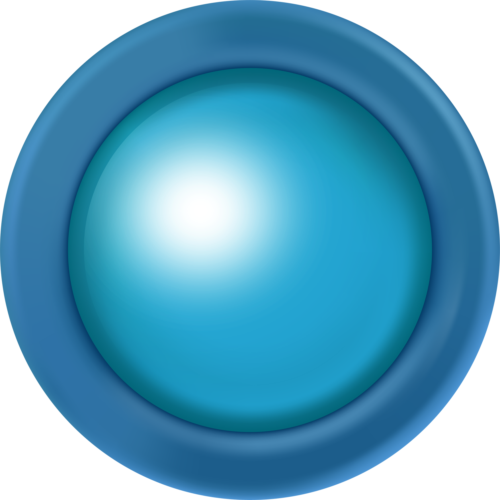 Glossy blue circle blank button