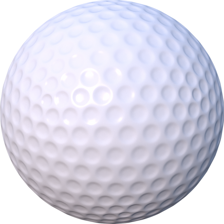 Clipped White Golf Ball 3D Render