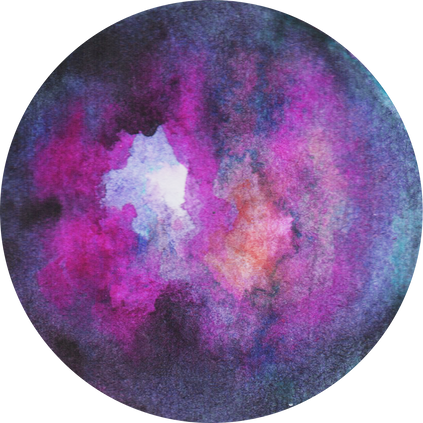 Hand-Painted Watercolor Space Galaxy Planet